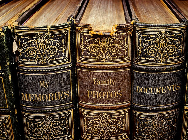 family documents in old books